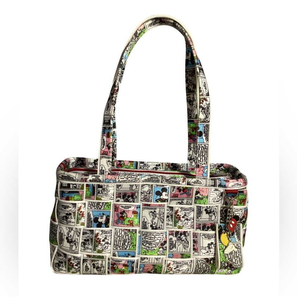 Harveys Seatbelt X Disney Couture Mickey Mouse & Pluto Comic Strip Zip Satchel